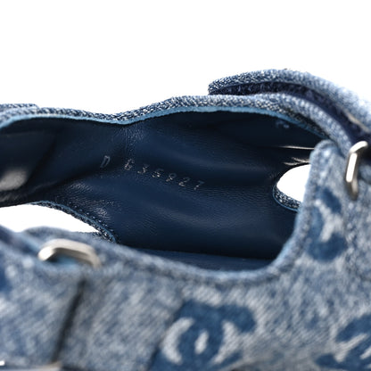 Chanel Denim CC Velcro Dad Chain CC Slide Sandals 38 Blue 8 of 10