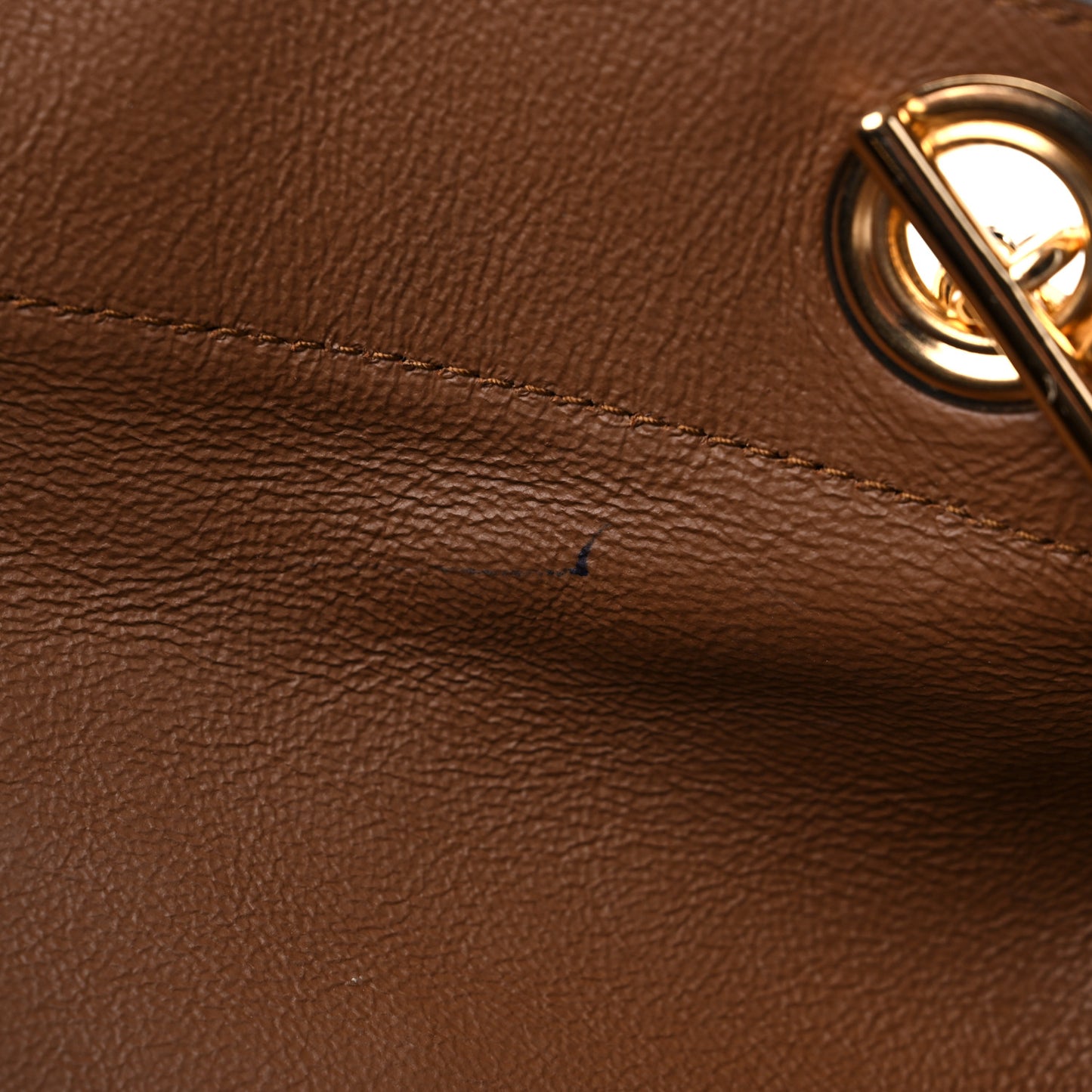 Suede Patent Large Rajah Chain Tote Nocciola Black