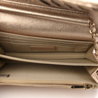 Chanel Metallic Lambskin Quilted Mini Wallet On Chain WOC Gold 5 of 11