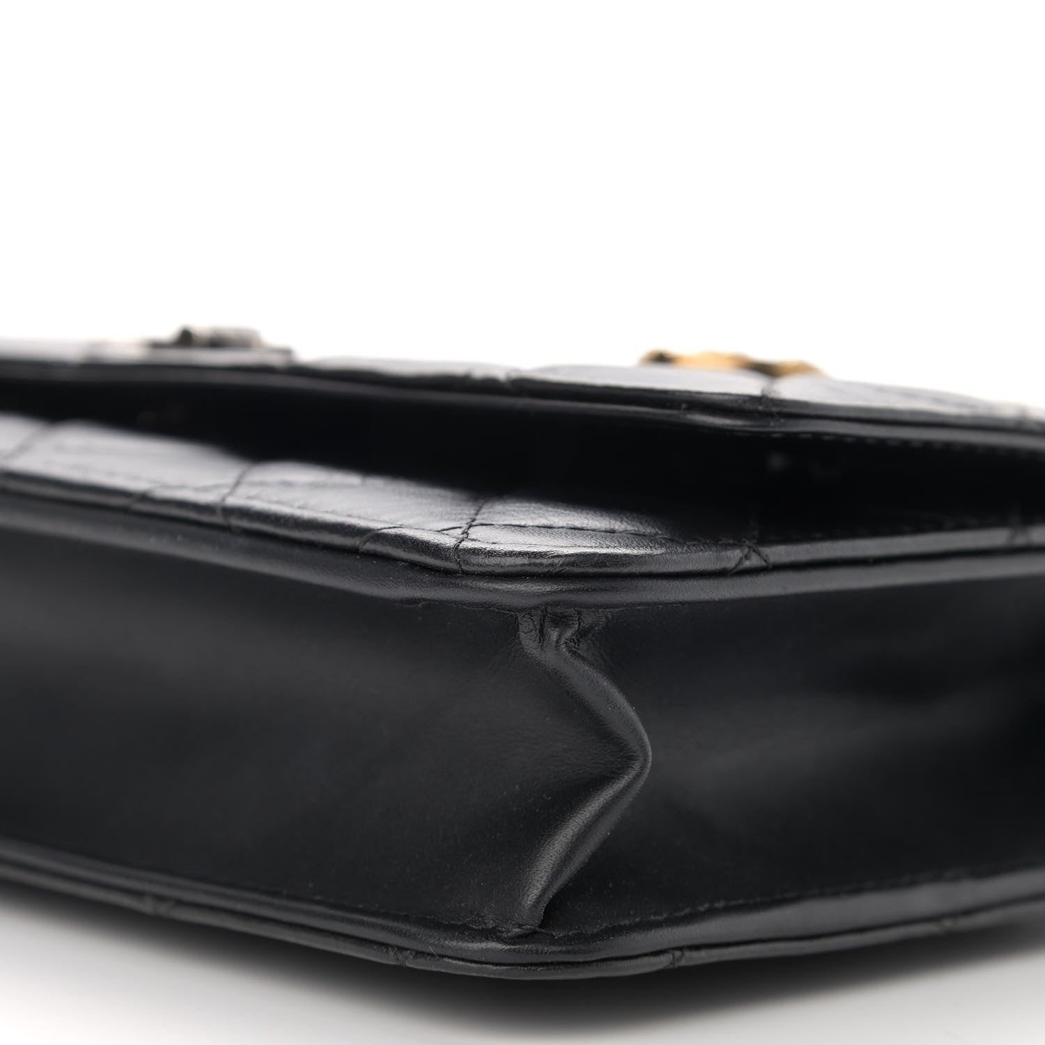 Chanel Aged Calfskin Quilted Lucky Charms 2.55 Reissue Wallet On Chain WOC Black 11 of 11
