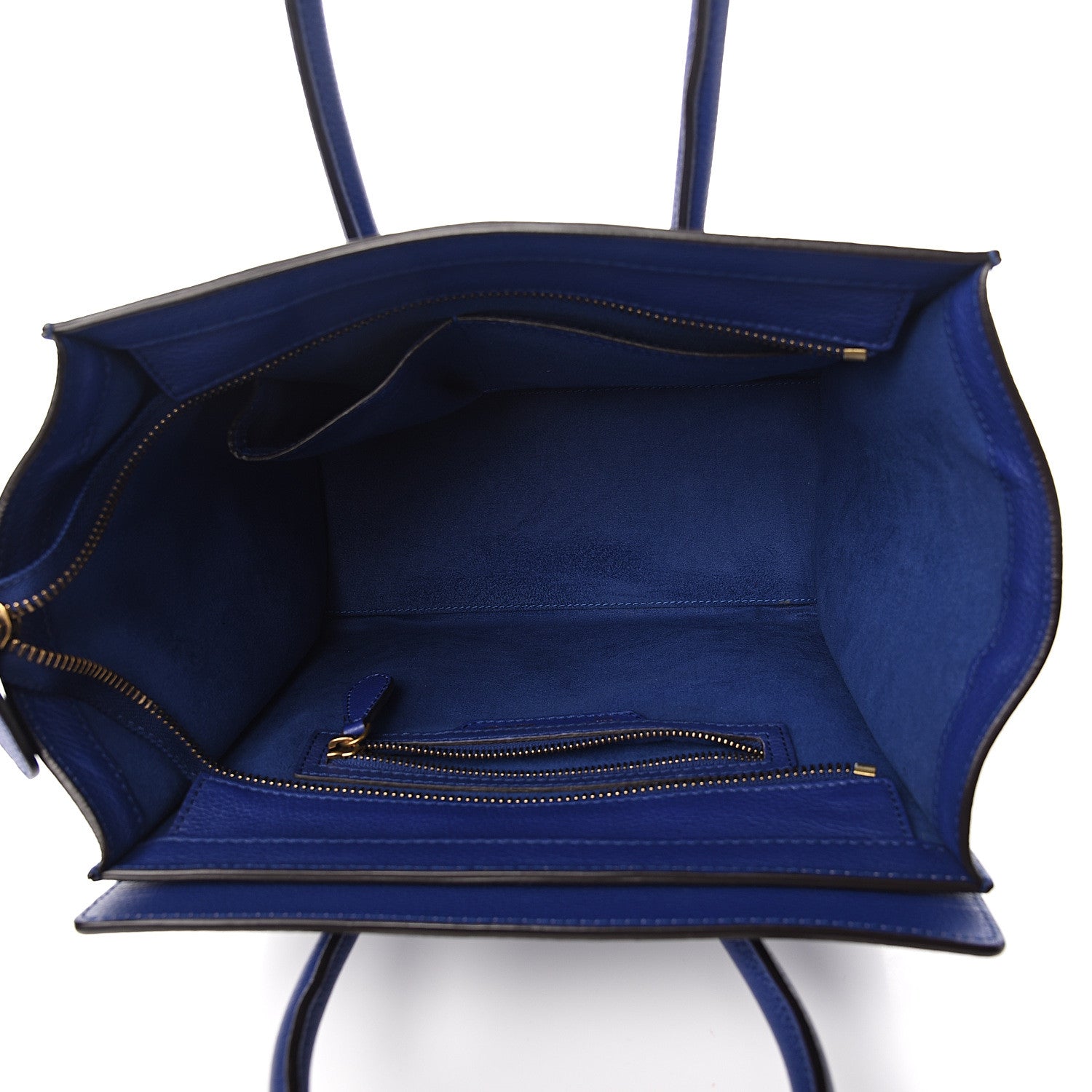 Celine Drummed Calfskin Micro Luggage Indigo 4 of 10