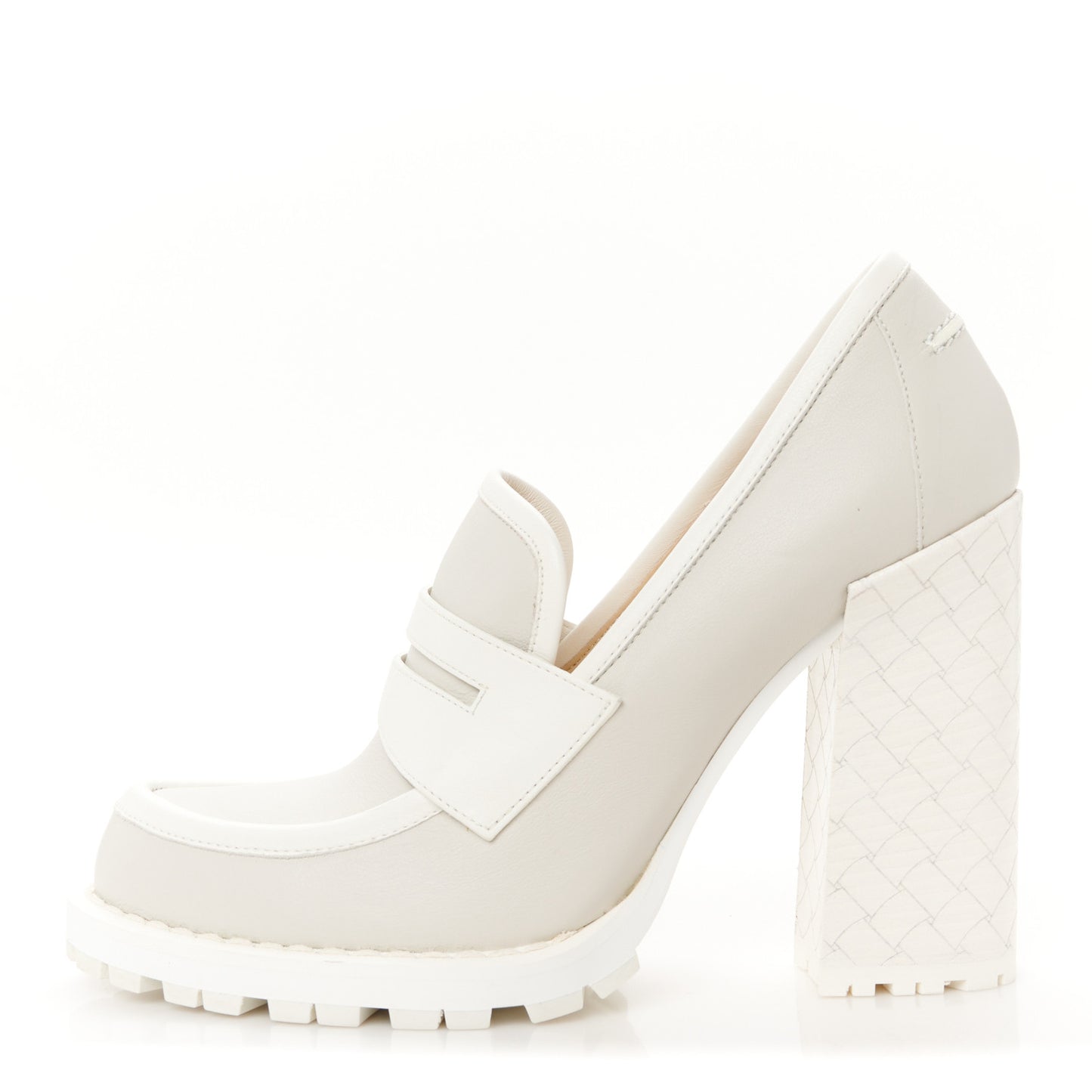 Calfskin Loafer Pumps 40 Mist Bianco