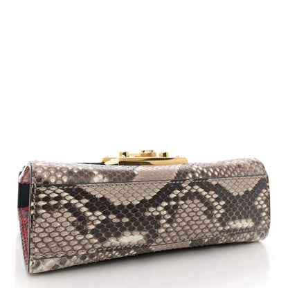 Gucci Snakeskin Small Padlock Shoulder Bag Natural Navy Red 4 of 12