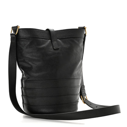 Saint Laurent Lambskin Seau Fermoir Bucket Bag Black 3 of 12
