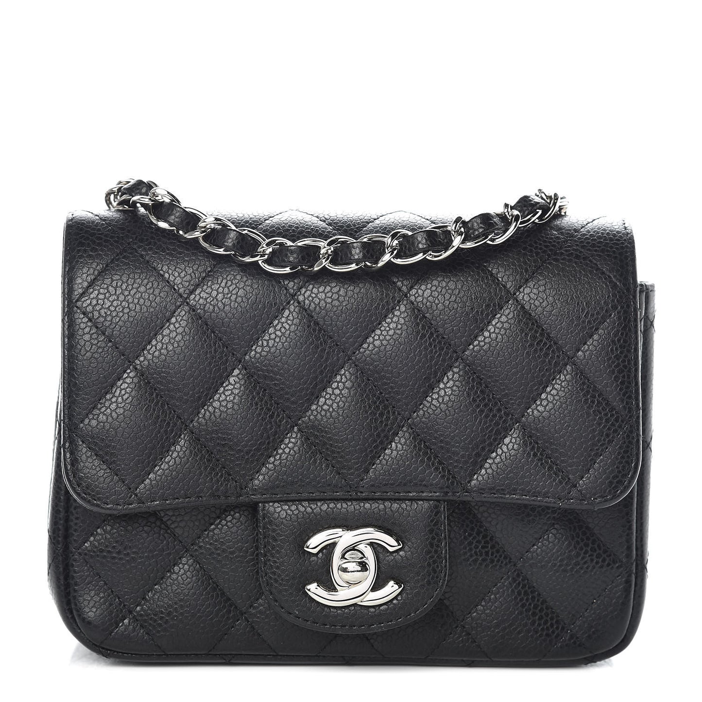 Caviar Quilted Mini Square Flap Black