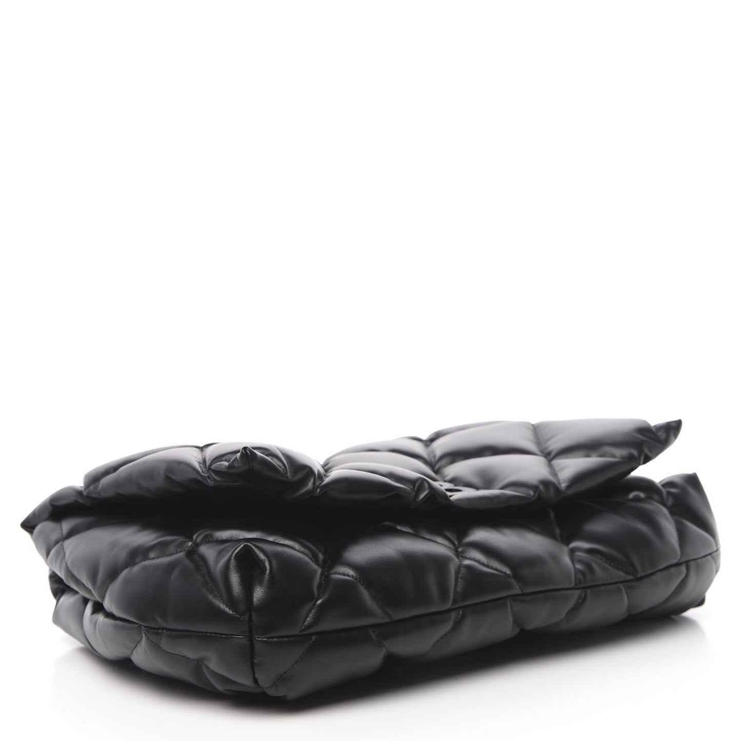 Nappa Calfskin Quilted Touch B Clutch Bag Black