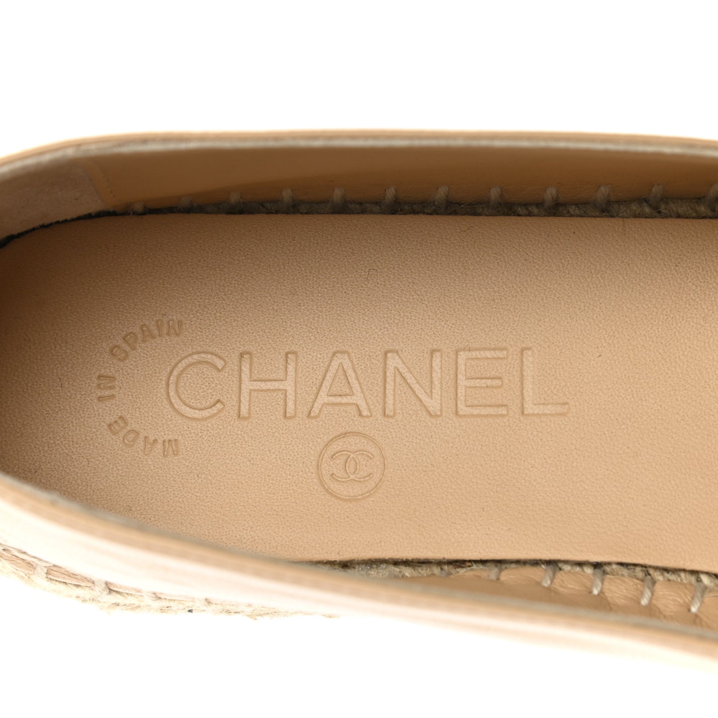 Lambskin CC Espadrilles 38 Beige Black
