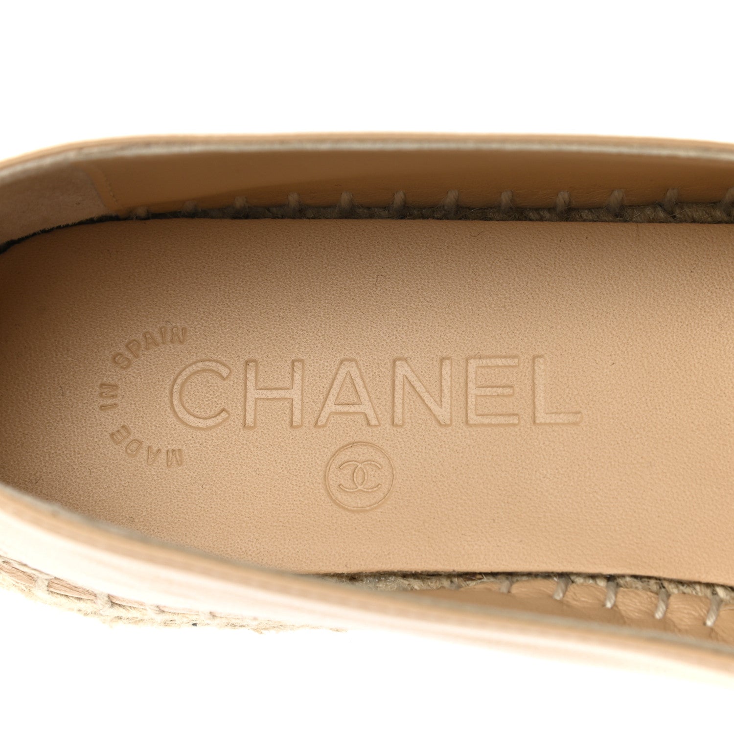 Chanel Lambskin CC Espadrilles 38 Beige Black 7 of 9
