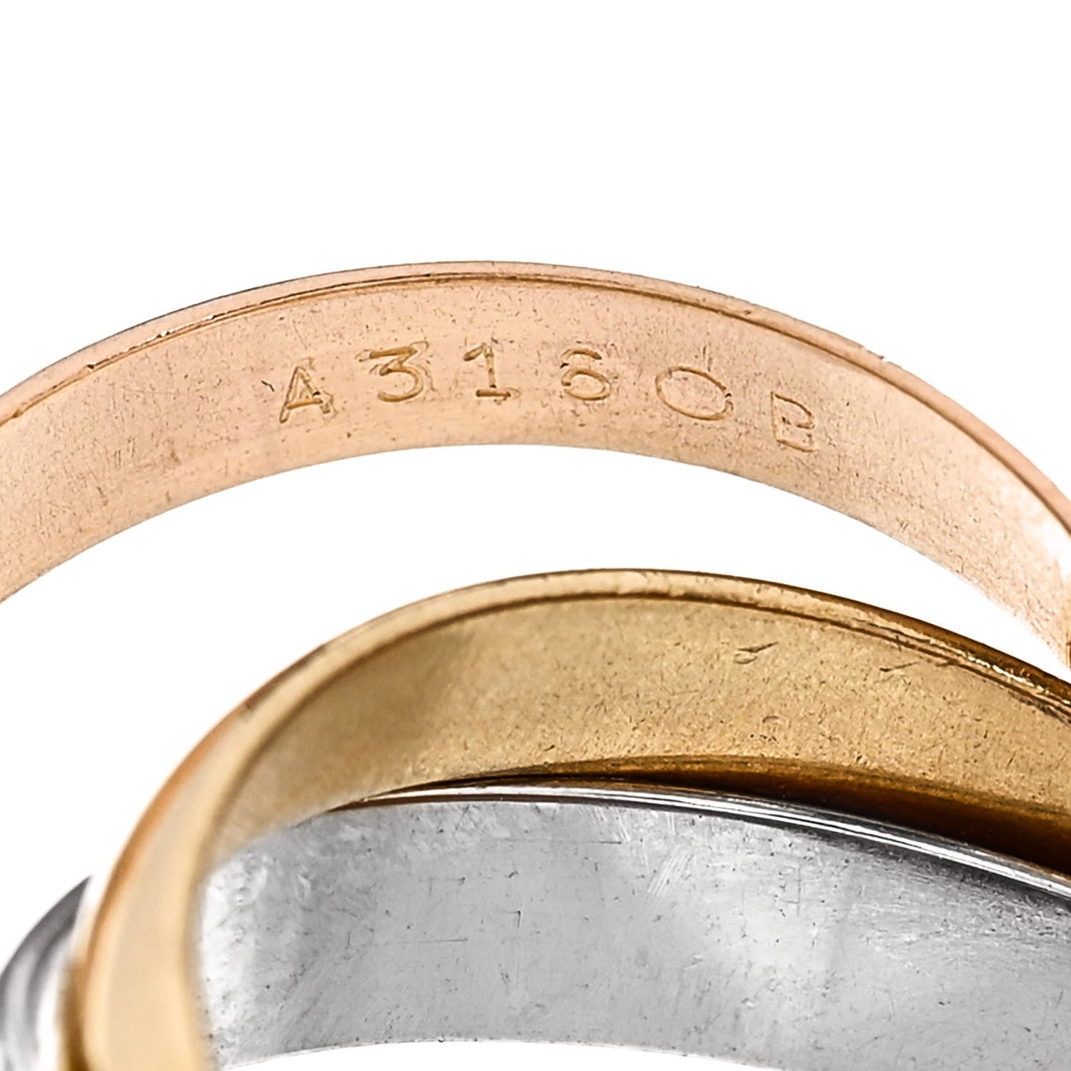 Cartier 18K Pink Yellow White Gold Classic Les Must De Cartier Trinity Ring 50 5.25 5 of 5