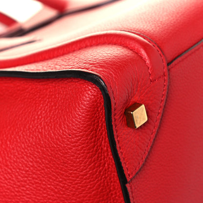 Celine Drummed Calfskin Mini Luggage Coquelicot 7 of 13
