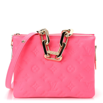 Louis Vuitton Calfskin Embossed Monogram Coussin BB Rose Fluo 1 of 12