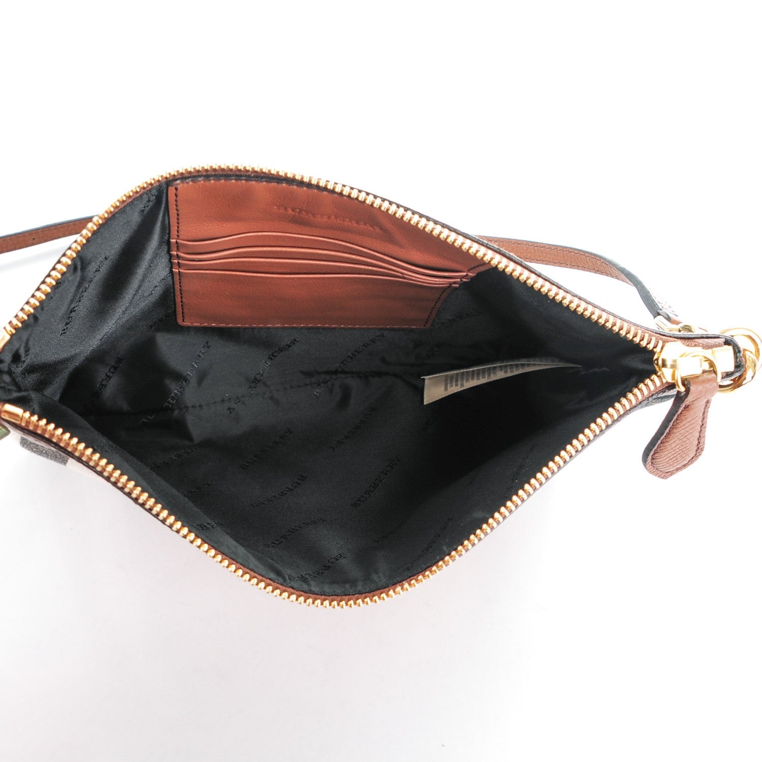 Burberry House Check Derby Peyton Crossbody Clutch Bag Tan 5 of 8