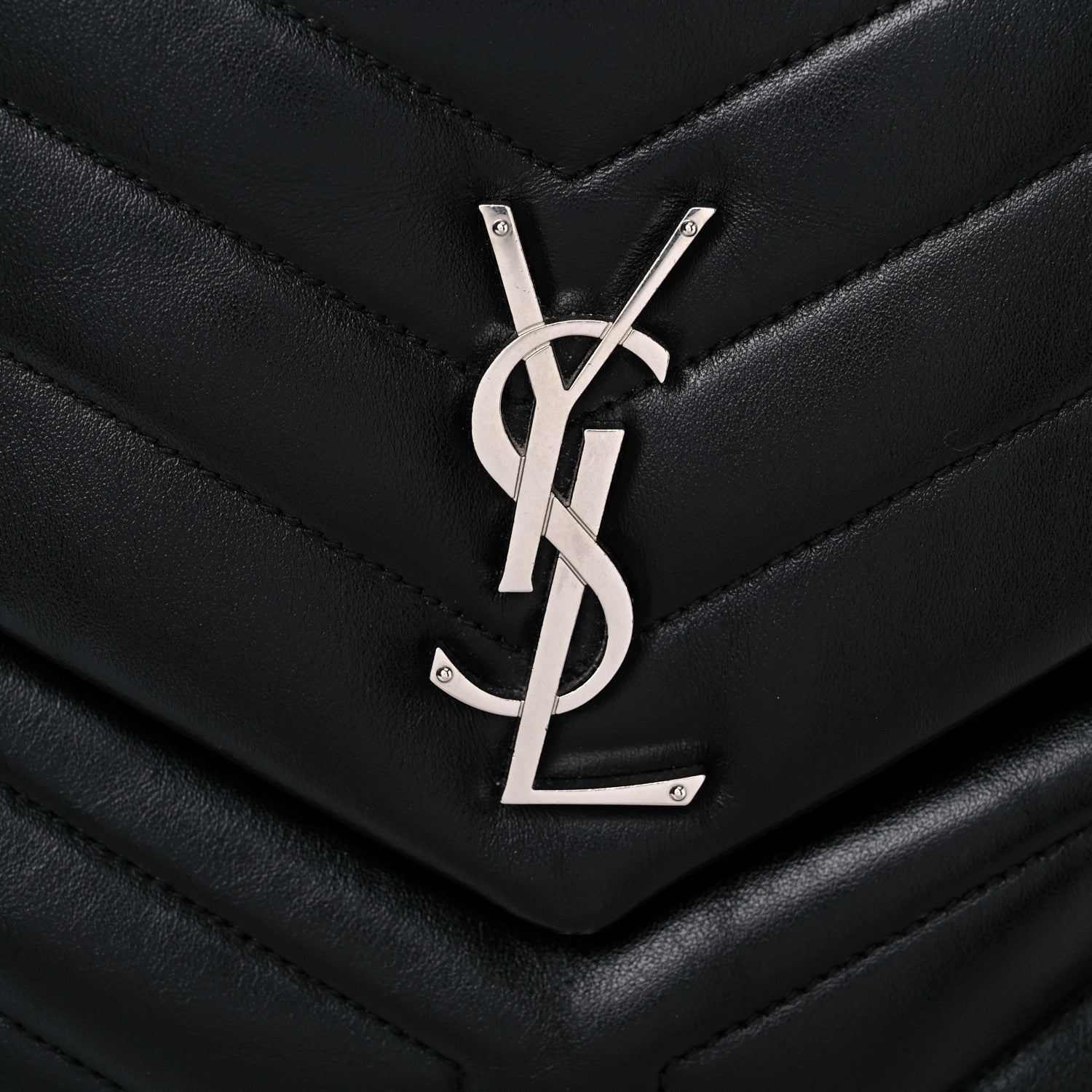 Saint Laurent Calfskin Y Quilted Monogram Medium Loulou Chain Satchel Black 24 of 25