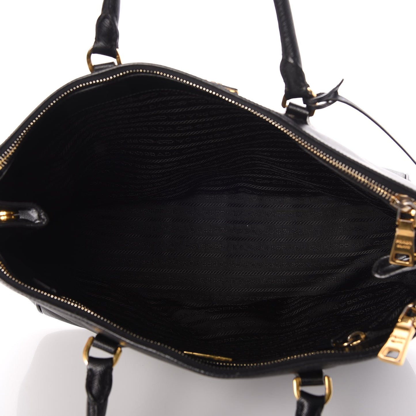 Saffiano Large Galleria Double Zip Tote Black