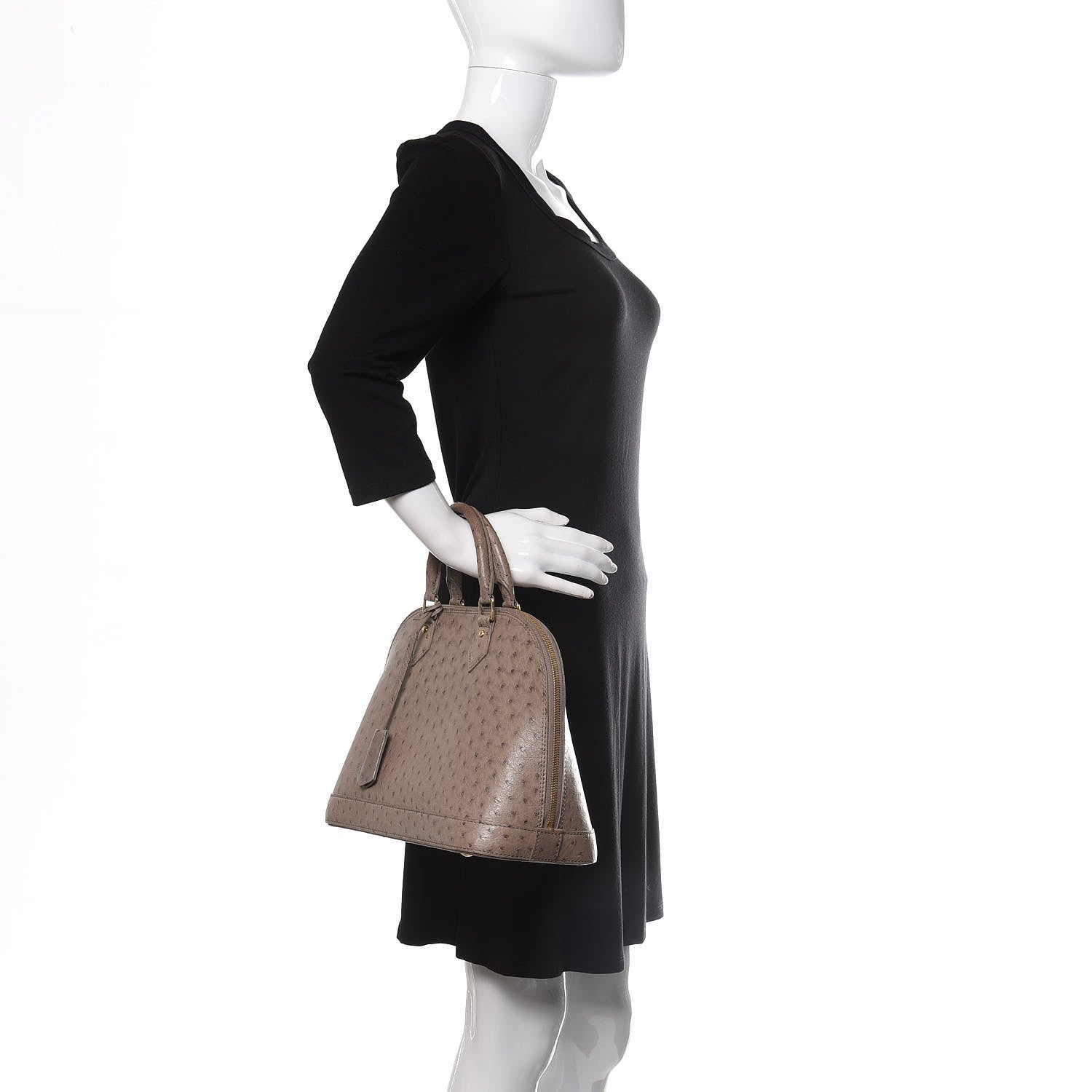 Louis Vuitton Ostrich Alma PM Gris 2 of 10