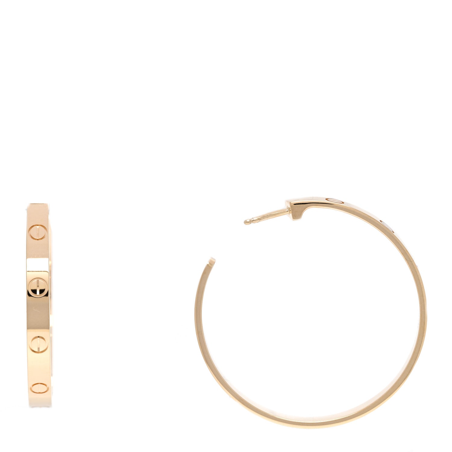Cartier 18K Yellow Gold Large LOVE Hoop Earrings 1 of 5