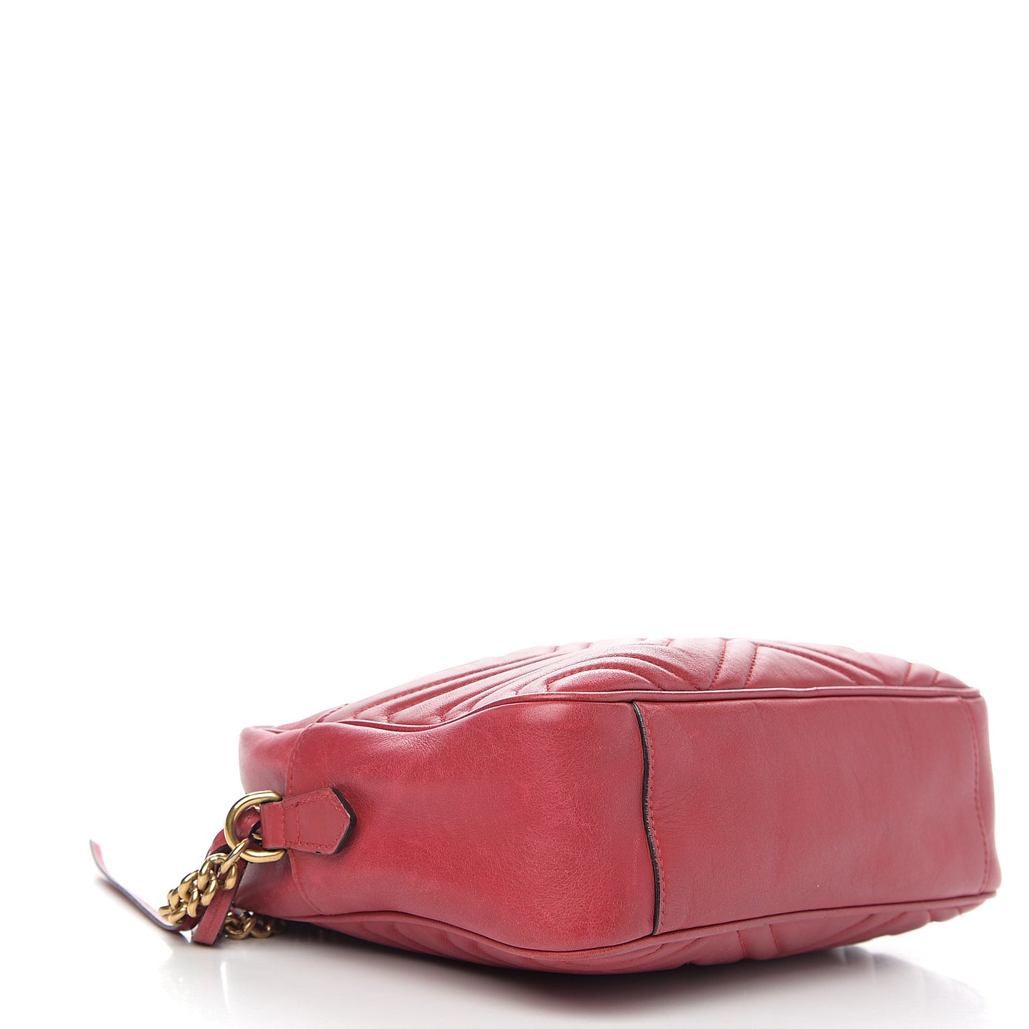 Calfskin Matelasse Medium GG Marmont Chain Shoulder Bag Hibiscus Red