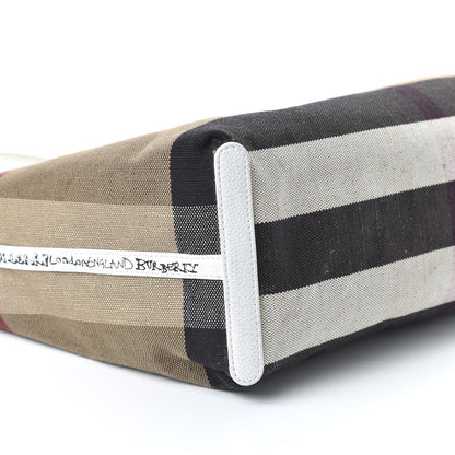 Burberry Canvas House Check Union Jack Sketchbook Reversible Doodle Tote Red White Blue 14 of 17