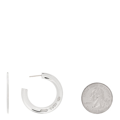 Tiffany Sterling Silver Large 1837 Flat Hoop Earrings 2 of 5