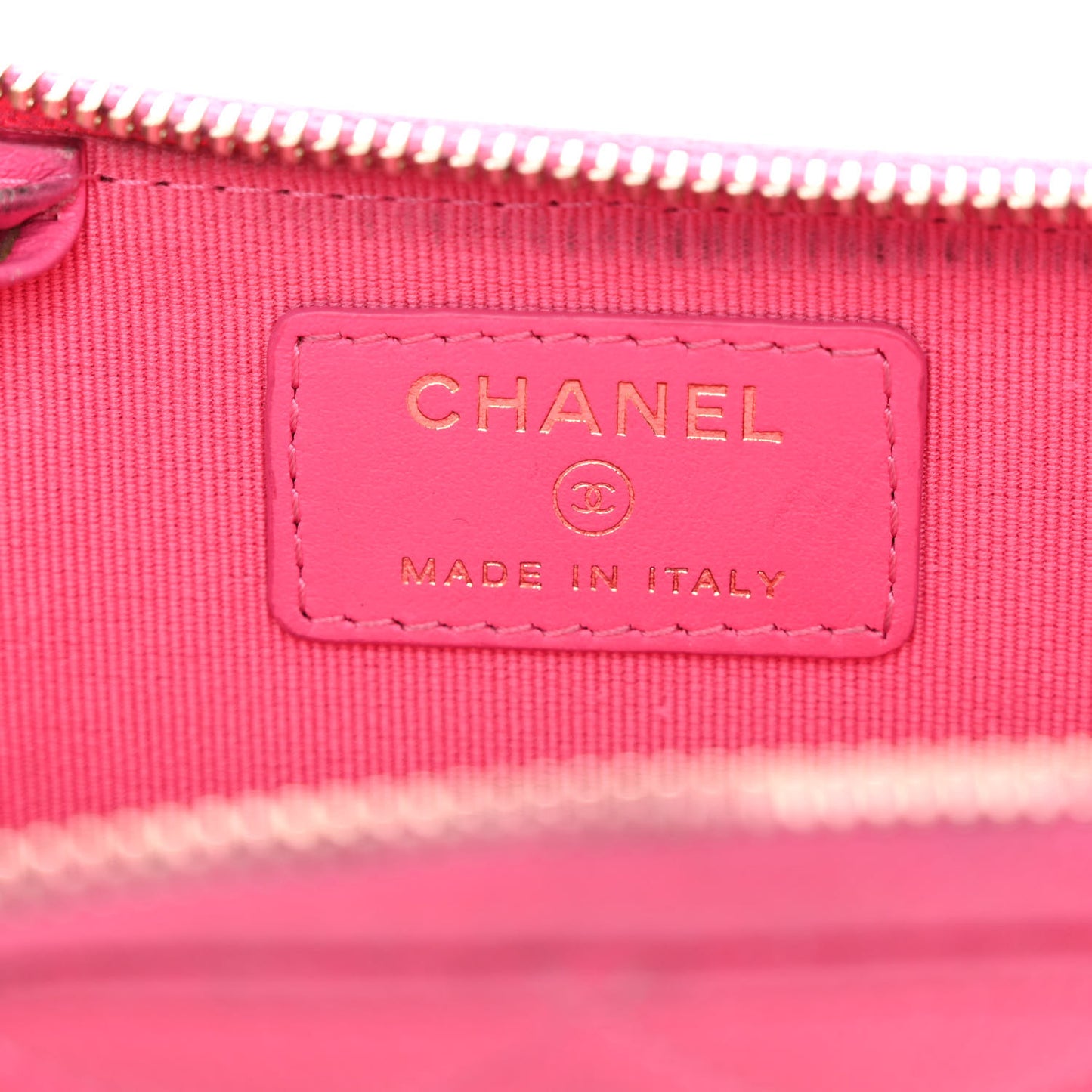 Caviar Quilted Zipped Key Holder Case Pink