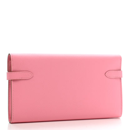 Hermes Epsom Kelly Longue Wallet Rose Confetti 3 of 8