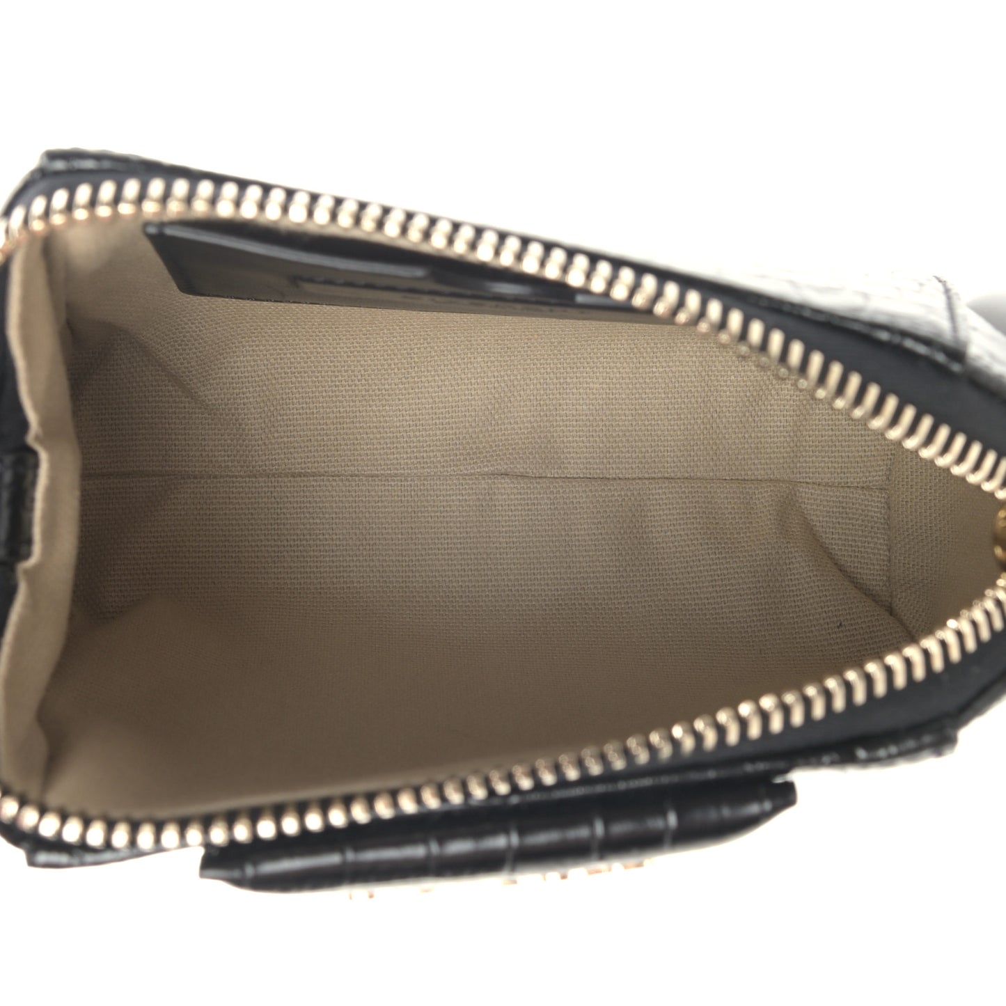 Calfskin Crocodile Embossed Nano Antigona Black
