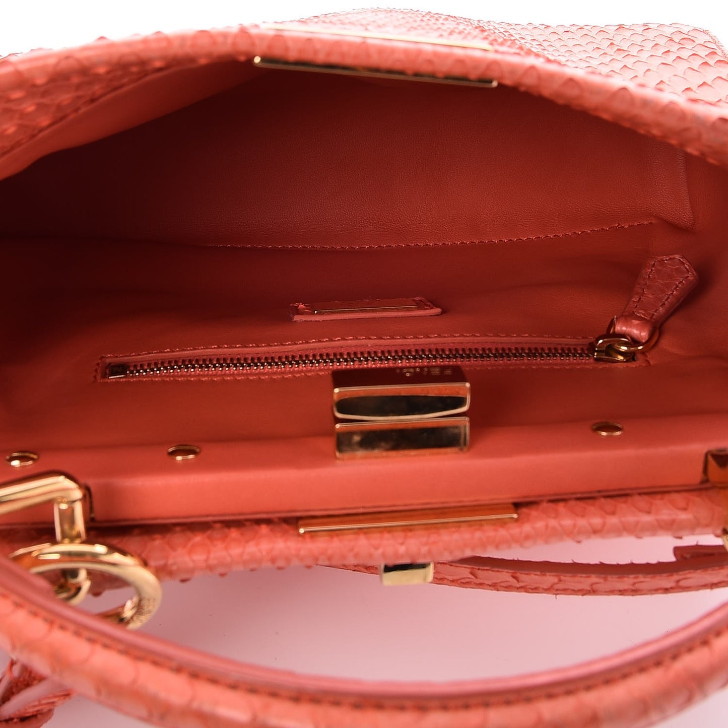 Python Mini Peekaboo Iconic Satchel Coral