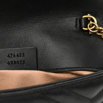 Gucci Calfskin Matelasse Super Mini GG Marmont Shoulder Bag Black 7 of 11