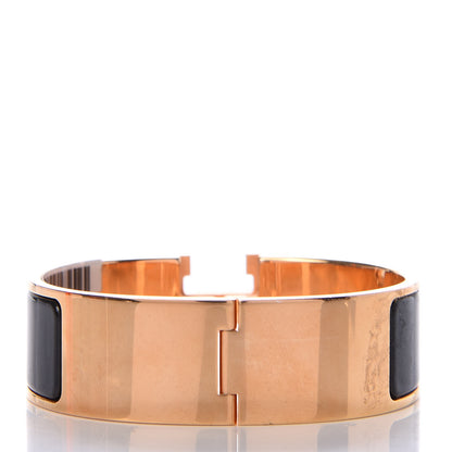 Hermes Enamel Wide Clic Clac H Bracelet GM Black 3 of 6