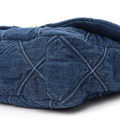 Chanel Denim Quilted Maxi Chanel 19 Flap Blue 8 of 10