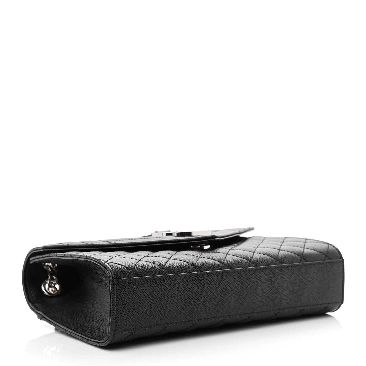 Grain De Poudre Textured Mixed Matelasse Triquilt Medium Monogram Satchel Black