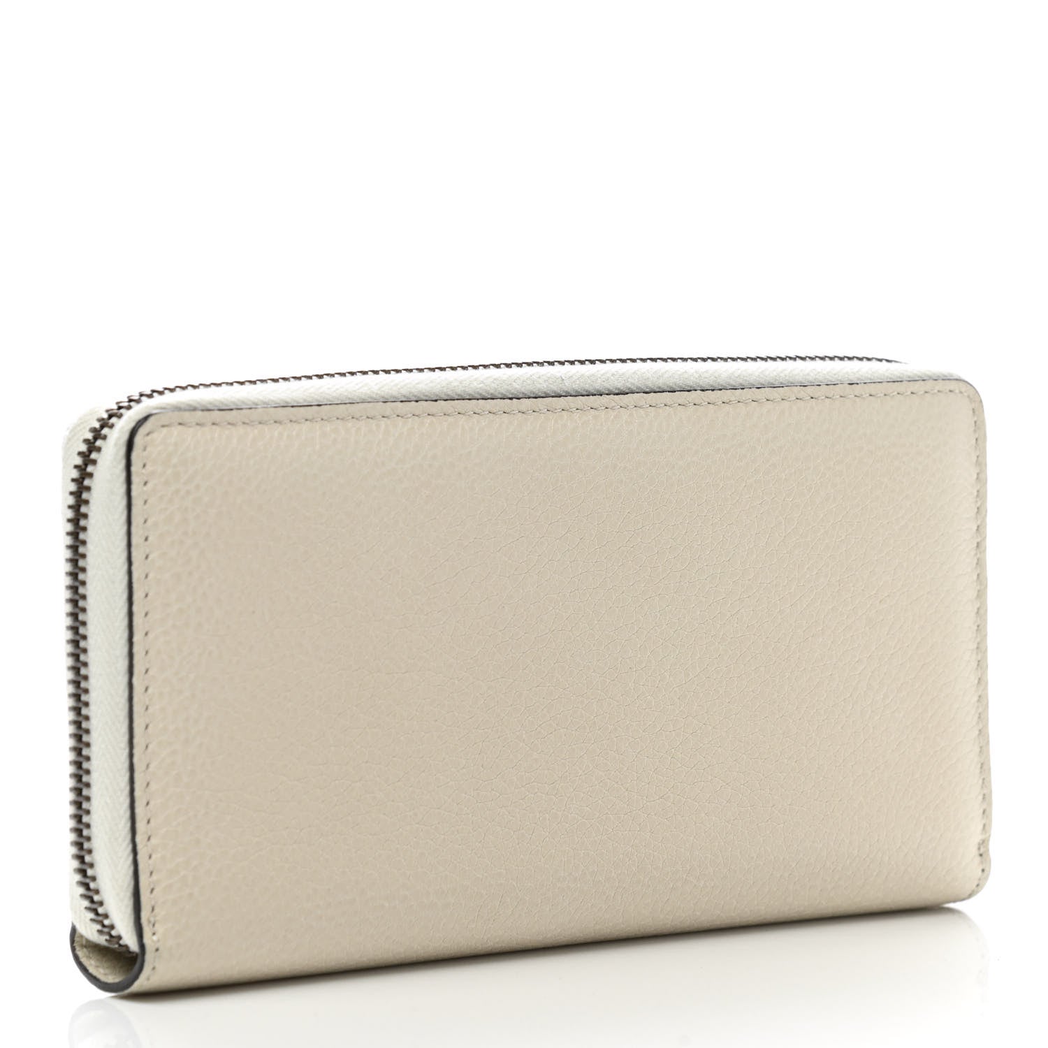 Gucci Calfskin Logo Zip Around Wallet White 3 of 9