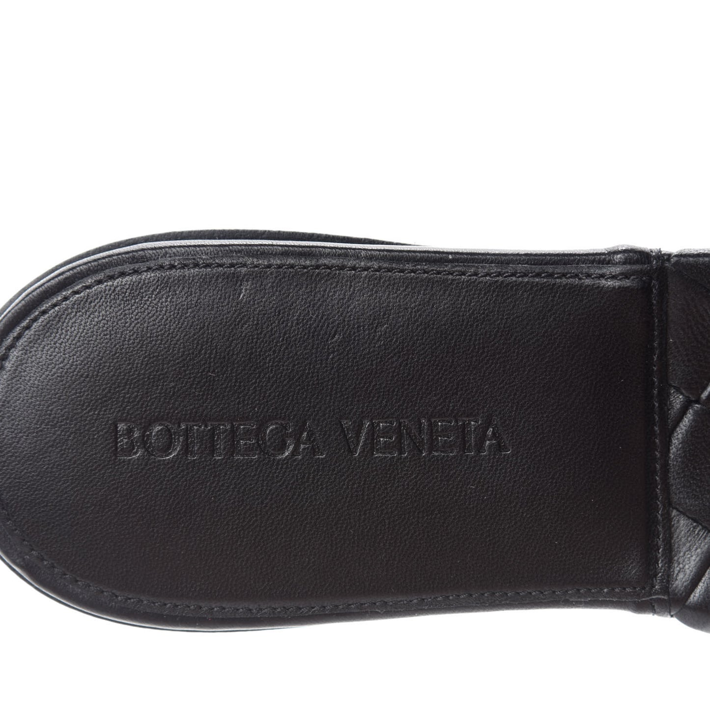 Nappa Maxi Intrecciato Lido Flat Sandals 38 Black