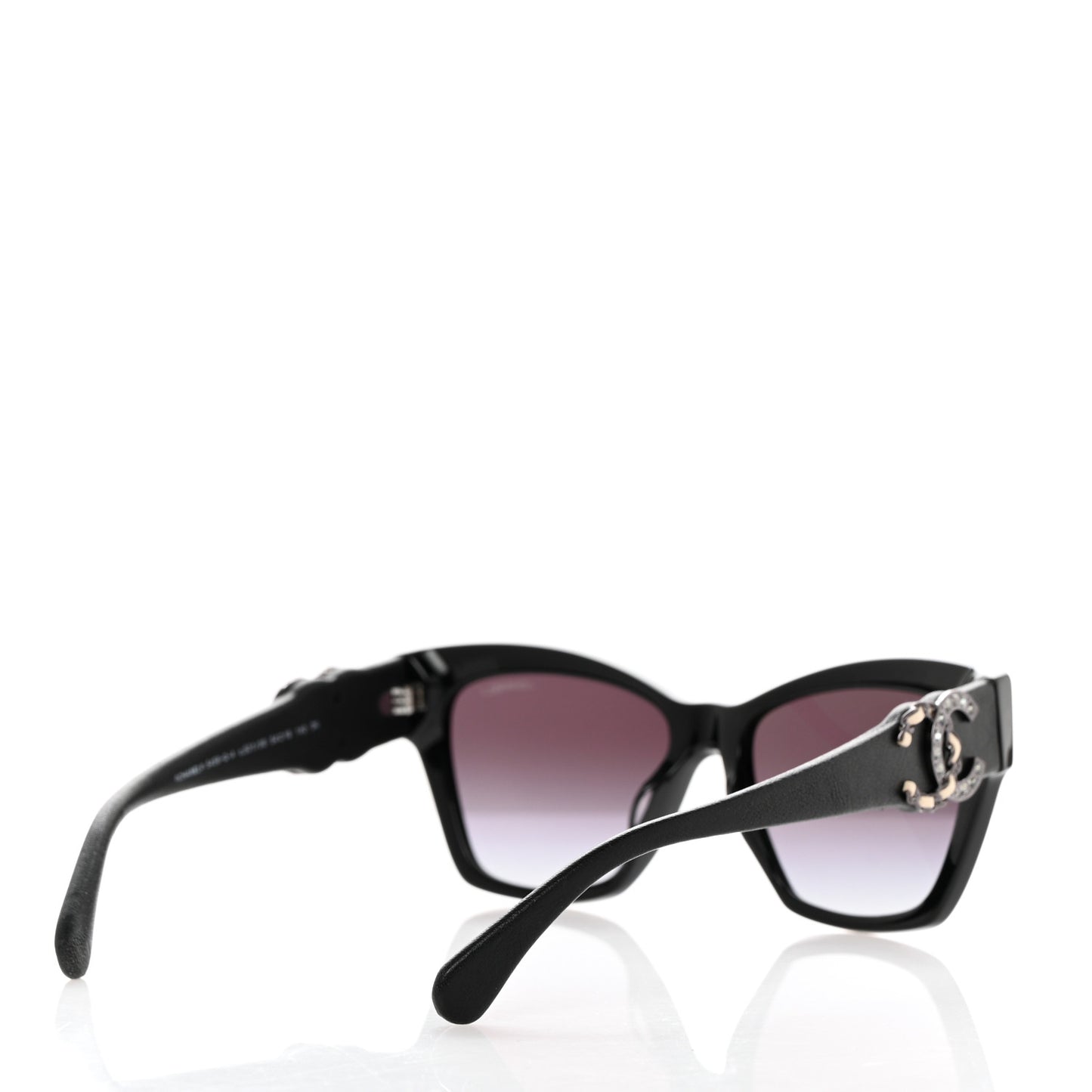 Acetate Square Cat Eye CC Sunglasses 5456-Q-A Black
