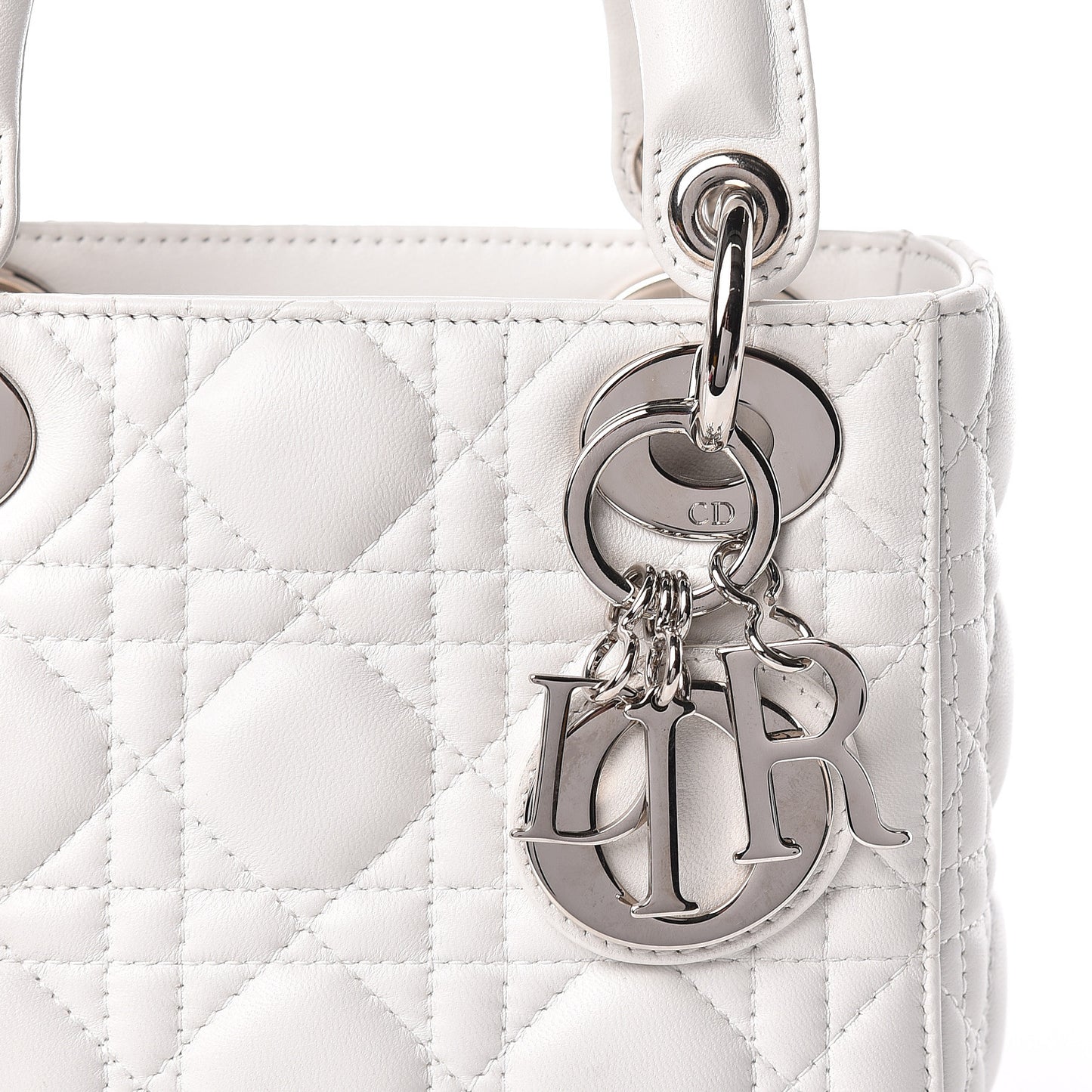 Lambskin Cannage Mini Lady Dior White