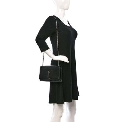 Saint Laurent Grain De Poudre Medium Classic Monogram Kate Satchel Black 2 of 13