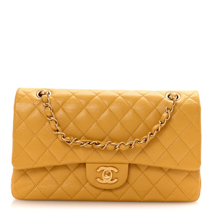 Chanel Caviar Quilted Medium Double Flap Yellow 1 of 10