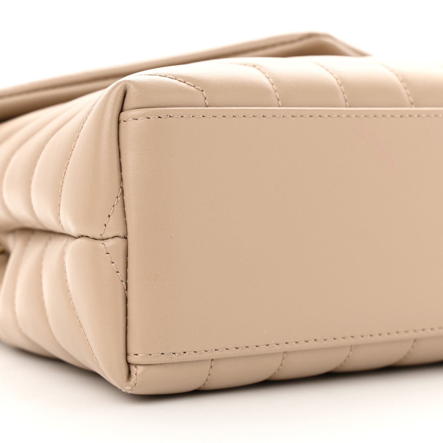 Saint Laurent Calfskin Y Quilted Monogram Small Loulou Chain Satchel Dark Beige 9 of 10