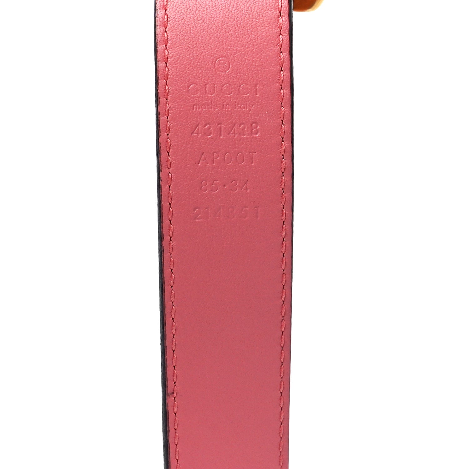 Gucci Calfskin Metal Flower Interlocking G Belt 85 34 Pink 3 of 4