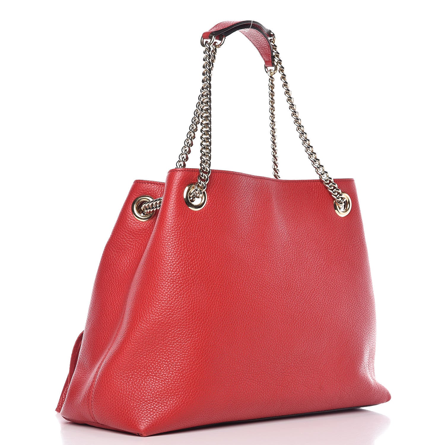 Gucci Pebbled Calfskin Medium Soho Chain Shoulder Bag Tabasco Red 3 of 10