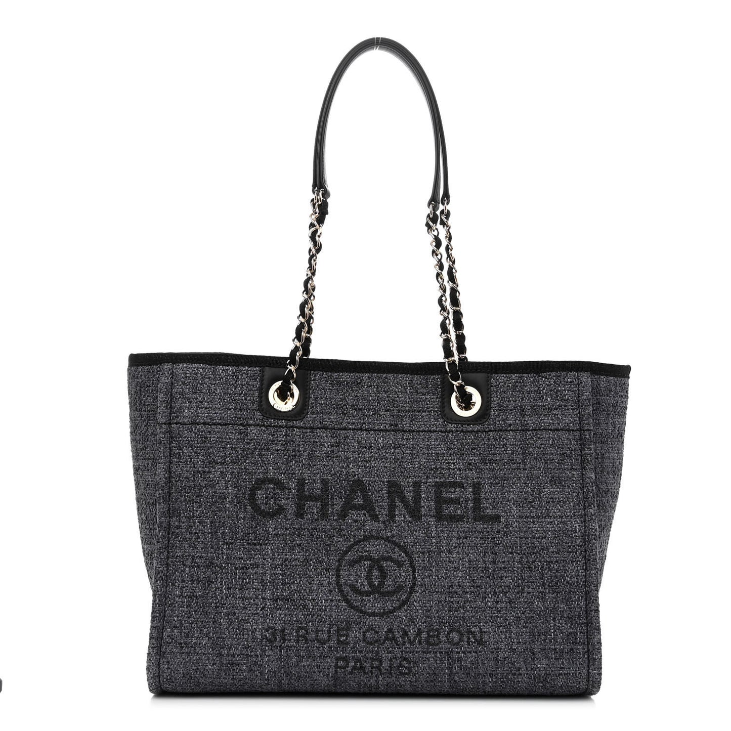 Lurex Boucle Small Deauville Tote Black