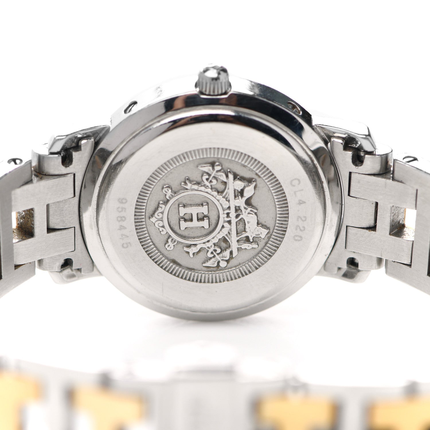 Hermes Stainless Steel 24mm Clipper Quartz Watch Gold 8 of 8