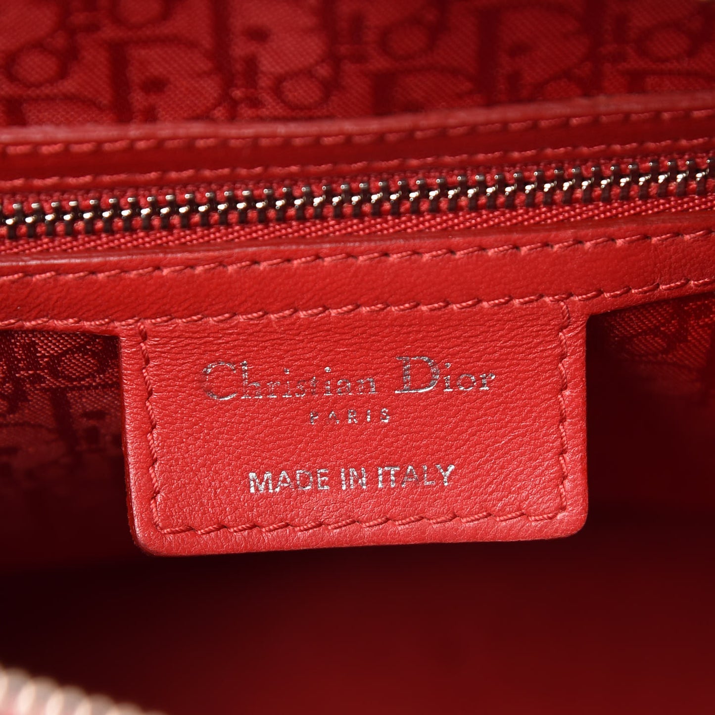 Lambskin Cannage Large Lady Dior Red