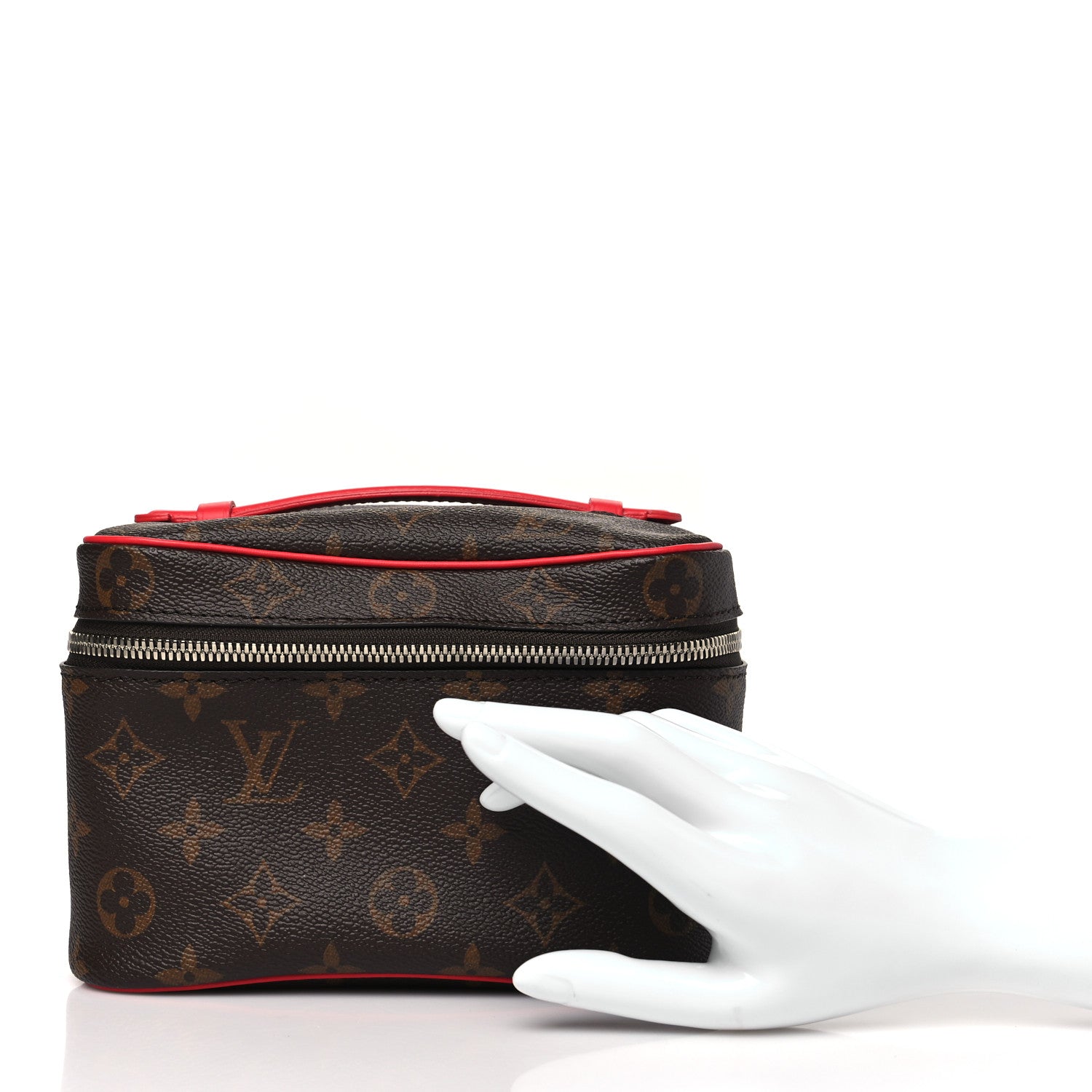 Louis Vuitton Monogram Macassar Nice Mini Rouge 2 of 7