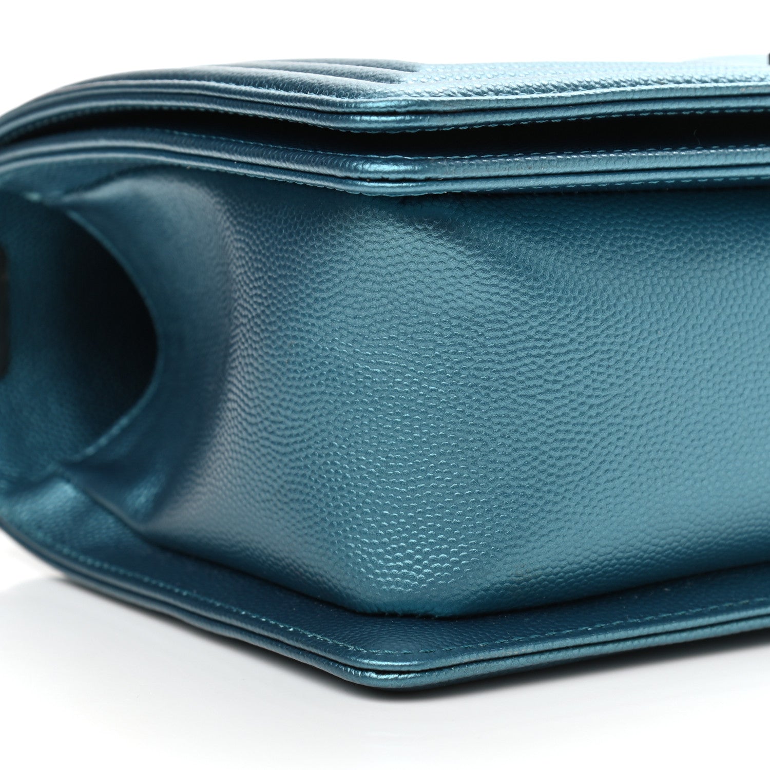 Chanel Metallic Caviar Quilted Medium Boy Flap Turquoise 9 of 10