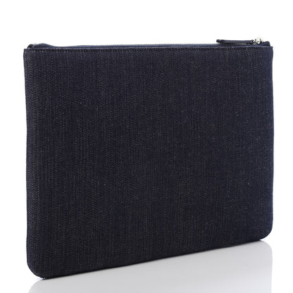 Chanel Denim Medium Deauville Pouch Dark Blue 3 of 7