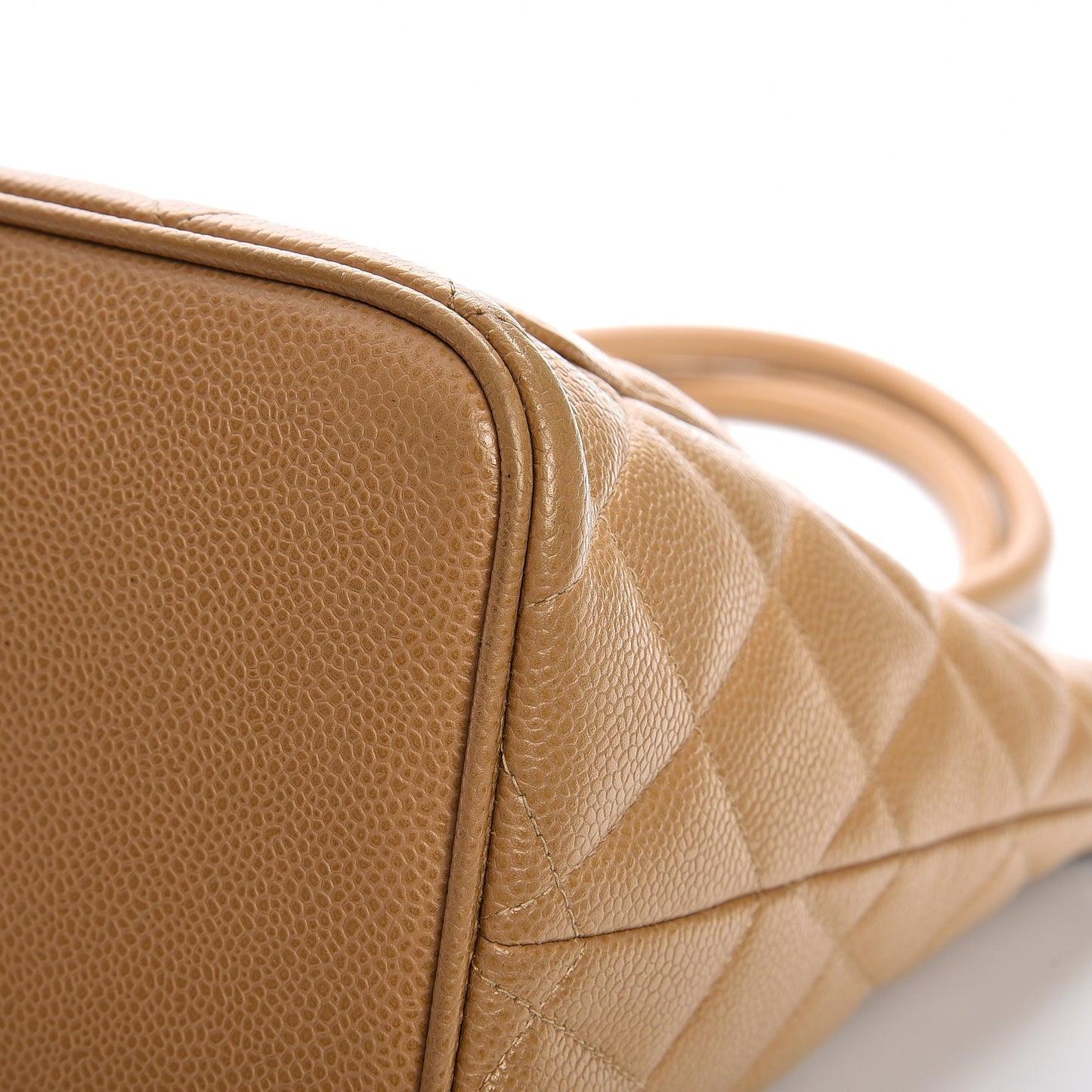 Caviar Quilted Medallion Tote Beige