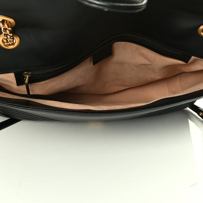 Gucci Calfskin Matelasse Large GG Marmont Shoulder Bag Black 4 of 6
