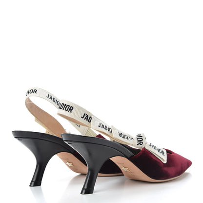 Christian Dior Velvet Ribbon J'Adior Slingback 65mm Pumps 39 Deep Amaranth 4 of 11