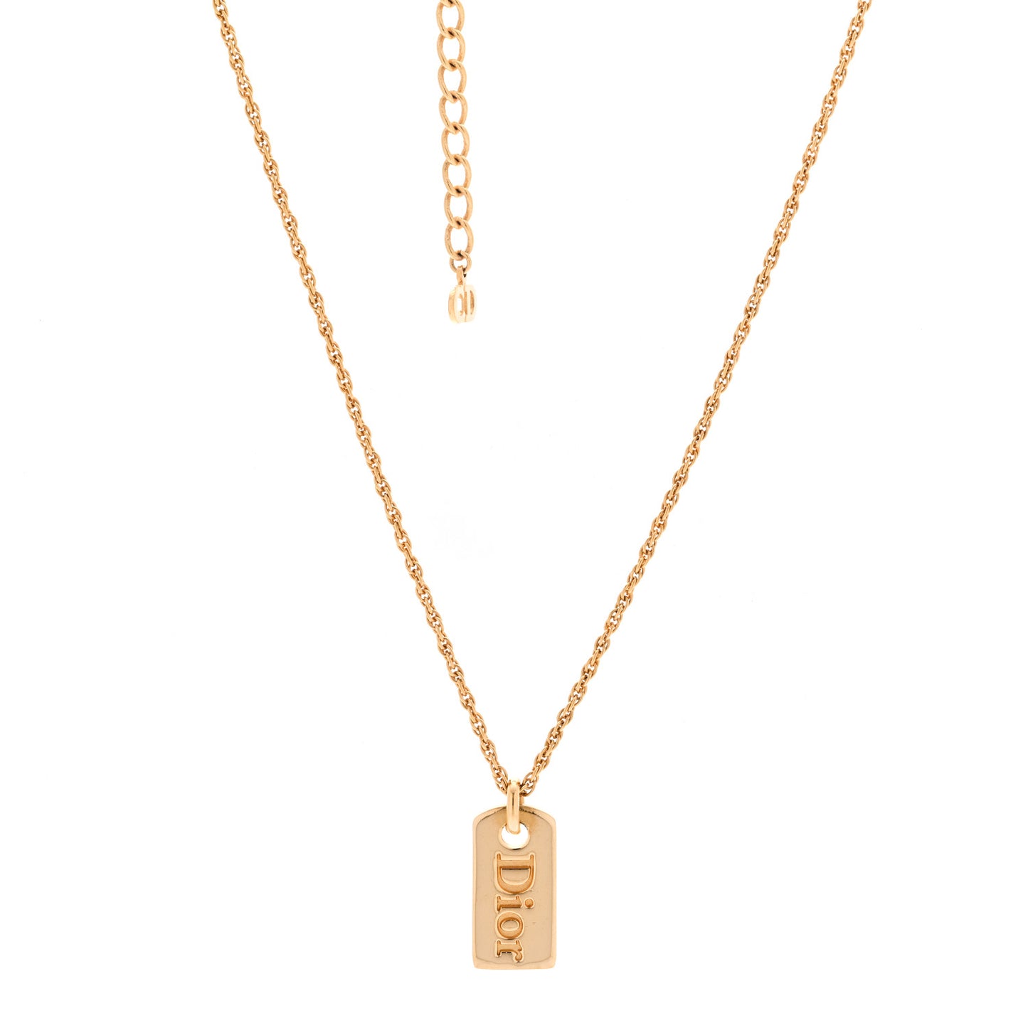 Logo Tag Choker Necklace Gold